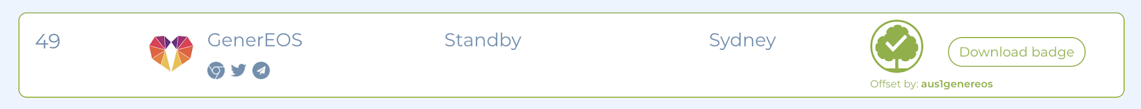 GenerEOS Goes Green
